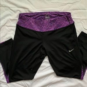 Purple Nike Cropped Workout Leggings